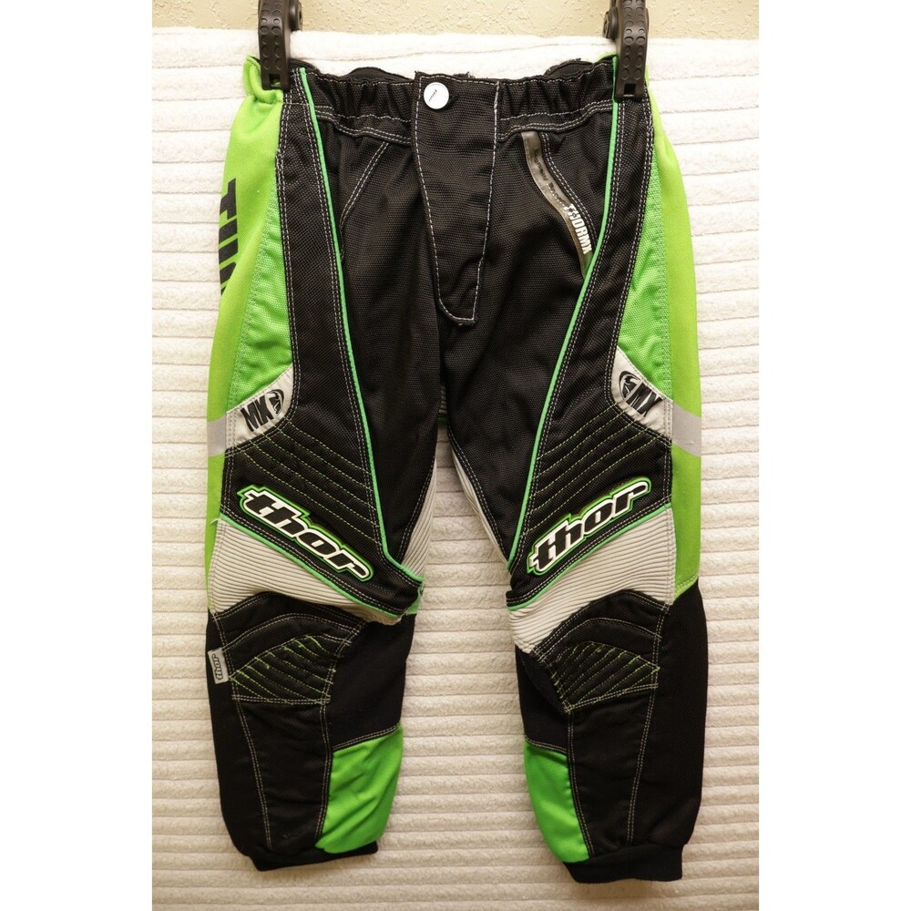 Thor MX Phase Youth Motocross Pants Size 20 Green Black Dirt Bike Riding Gear